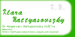 klara mattyasovszky business card